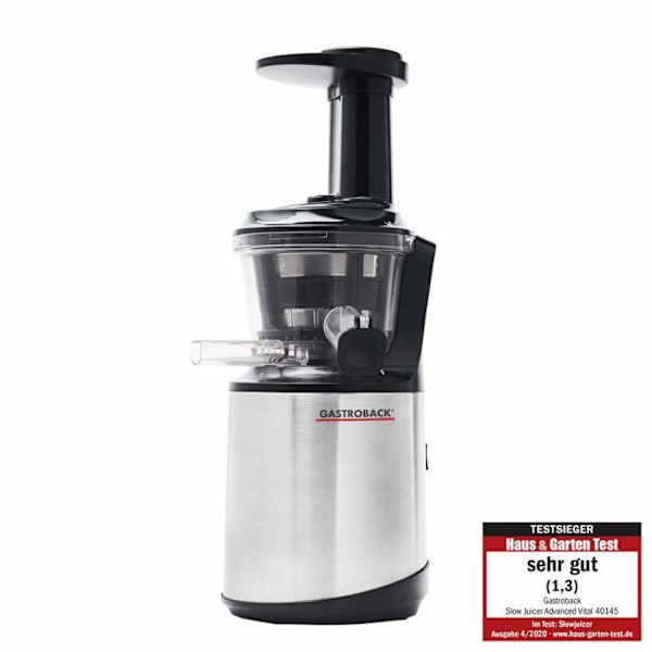 Gastroback - 40145 - Advanced Vital Slow Juicer 150 kniv i rostfritt stål, svart/silver