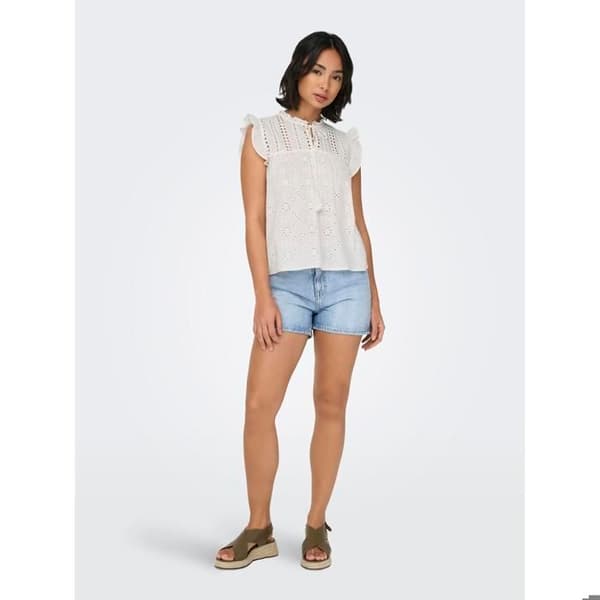 T-shirt dam Only Reva Life - cloud dancer moln dansare S