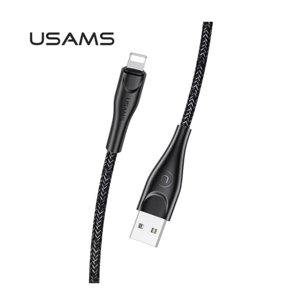 USAMS 1m svart Lightning-kabel för iPhone