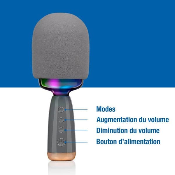 Trådlös RGB Karaoke, 5h Grå