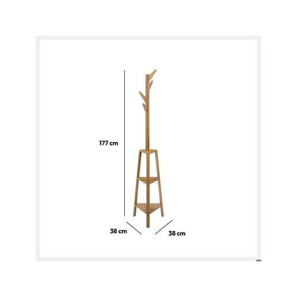 5five - klädhängare 4 krokar bambu 3 hyllor beige