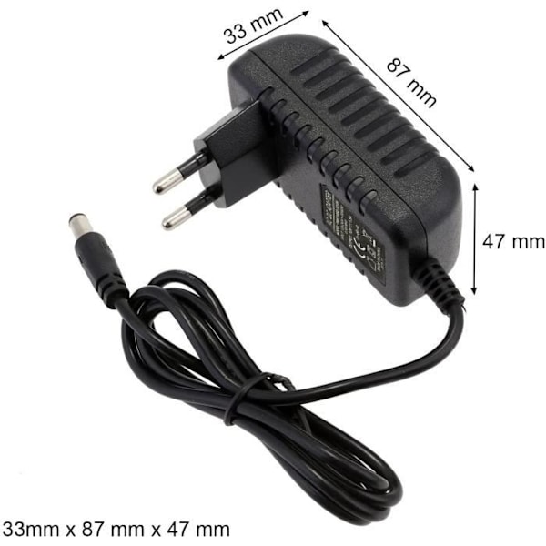Leyf Universal Strömförsörjning 12V DC 1A , AC 100-240V 50/60Hz, Adapter, Plug-in Strömförsörjning / Kabellängd 100cm