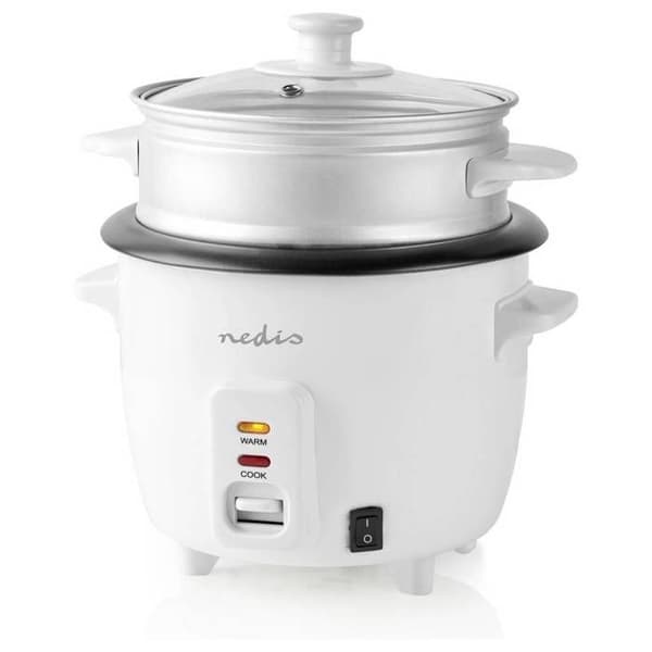 Nedis riskokare 300 W 0,6 L Vit