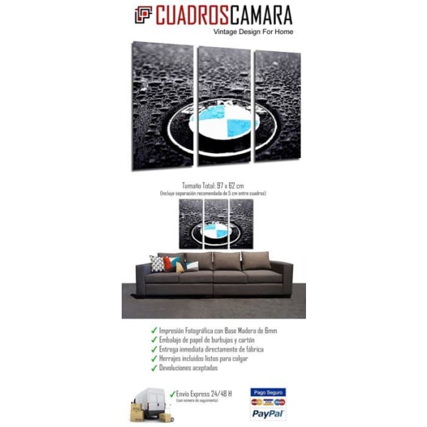 Målning - canvas Cuadros cámara - PST26472 - Flerfärgad affisch fotoram 97 x 62 cm