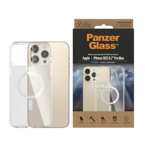 Coque - PanzerGlass - HardCase - Kompatibel med MagSafe - iPhone 14 Pro Max - Transparent Transparent