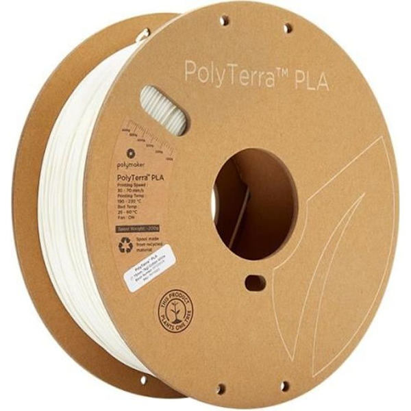 POLYMAKER - PLA-filament för 3D-skrivare - PolyTerra - 1,75 mm - 1Kg - Vit