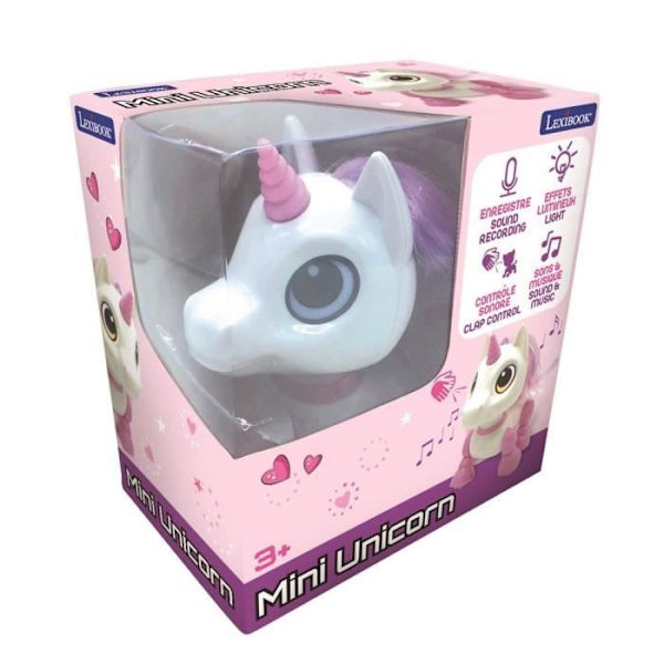 Power Unicorn Mini Unicorn Robot - Ljus- och ljudeffekter - Handklappskontroll - Upprepa Vit