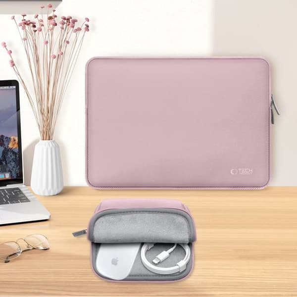 Neoslim 15-16" bärbar datorfodral + tillbehörsfodral - Rosa