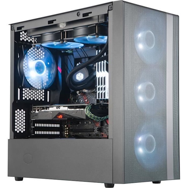 COOLER MASTER LTD PC CASE NR400 - 2x120 mm fläktar - Svart - Härdat glas - Micro ATX-format (MCB-NR400-KGNN-S00)