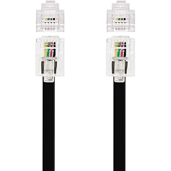 Telefonkabel RJ11 - NANO KABEL - 10.32.0102-BK-OEM - 6P4C - Hane-Hane - 2 meter svart - svart