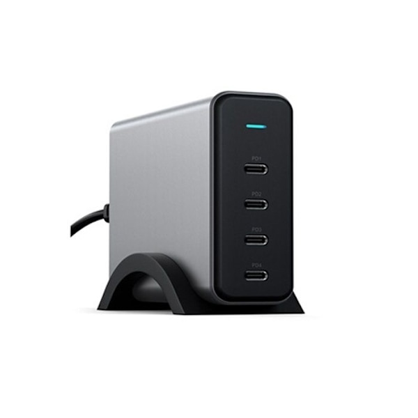USB-C-laddare - Satechi - 165W PD GaN - 4 portar - Rymdgrå - Galliumnitrid