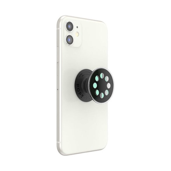 Stöd för smartphone - Popsockets - Fosforescerande retro-emalj - Svart/Blå/Silver - 39,74x7x24,25 mm svart/blå/silver