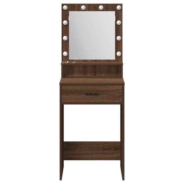 Frisör - Mörkbok - LED-belysning - 1 låda - Bred design Brun