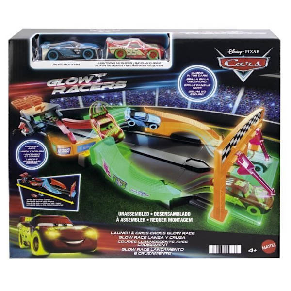 Circuit Glow Racers - Mattel - HPD80 - Glow-in-the-Dark racingleksak för barn från 4 år och uppåt Flerfärgad