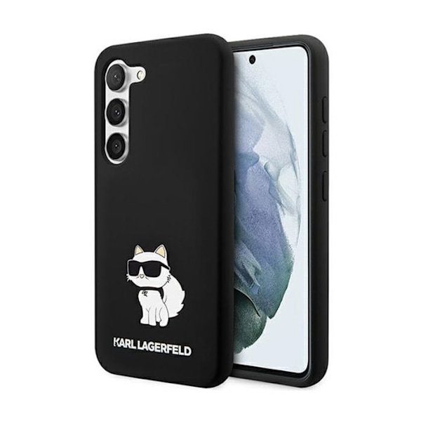 Telefonfodral - Karl Lagerfeld - Choupette - Flexibelt silikon - Kompatibel med Samsung Galaxy S24+ - Svart Svart