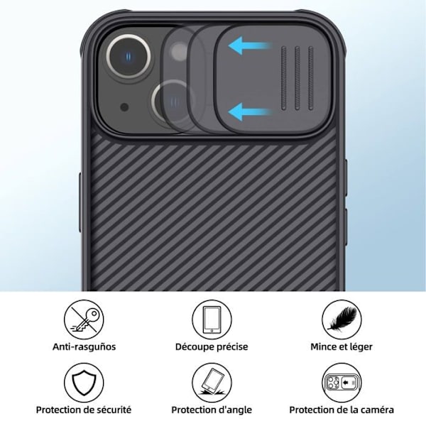 Nillkin iPhone 14 Plus-fodral, CamShield Pro-fodral med skjutbart kameraskydd för iPhone 14 Plus, svart