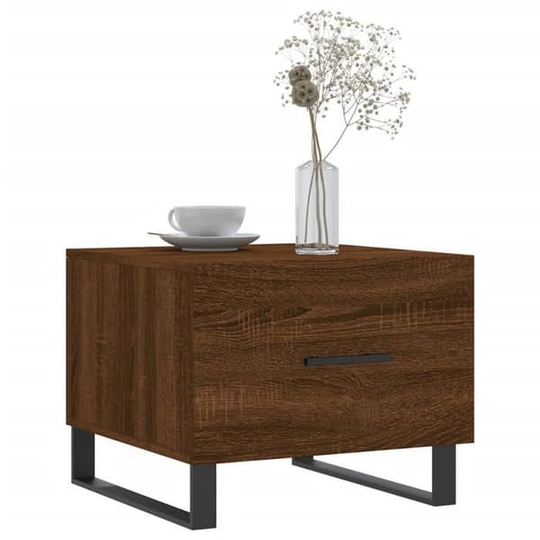 vidaXL Soffbord Brun Ek 50x50x40 cm Konstruerat trä 829458