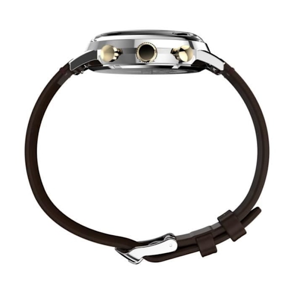 Klocka - TIMEX - TW2W60400 - Brunt Läder - Vattentålig 5 bar - 40 mm Diameter Silver, Blå, Brun