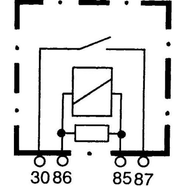 Relä - Hella - 4RA 007 957-001 - 24V - 4 poler - Skydd IP54 Svart