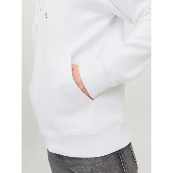 Sweatshirt - JACK & JONES - Rak huvakrage - Vit Vit S