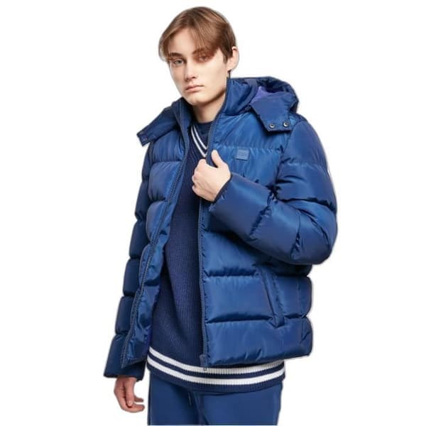 Urban Classics Hooded Puffer Jacka - blå - XL Blå M
