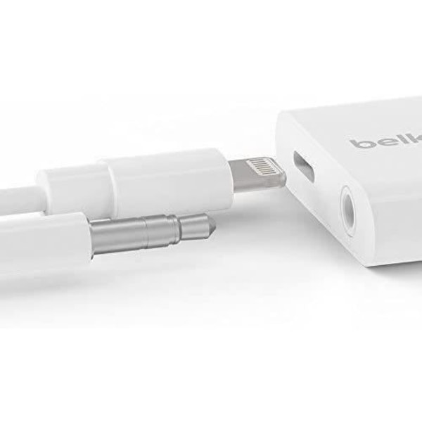 BELKIN Ljudadapter + Lightning - 3,5 mm - Vit - Iphone 7 7+ SE 6S 6S+ Vit