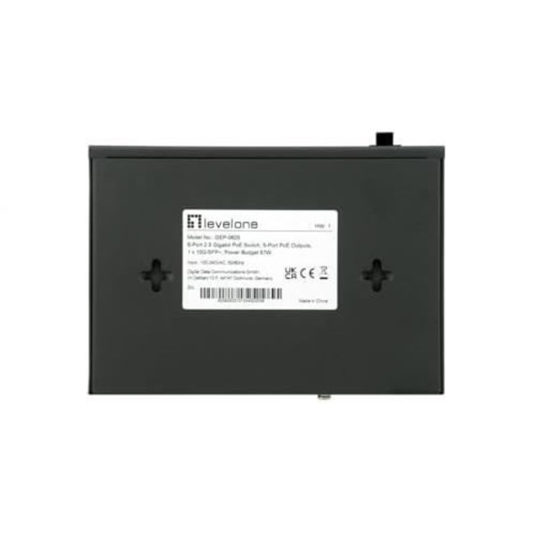 LevelOne GEP-0625 Nätverk Switch 6 portar 2.5GbE PoE+ Gigabit Ethernet
