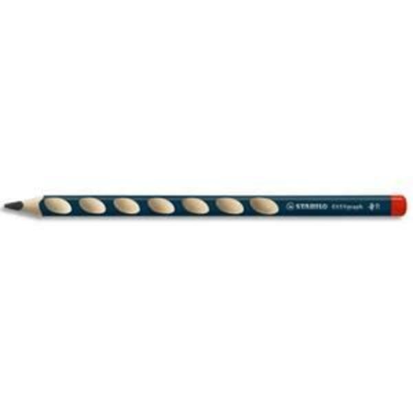 Färgpennor - STABILO - Easy Graph - Etui med 12 - Tjock stift - Certifierat FSC-trä - Speciellt för högerhänta Grafit