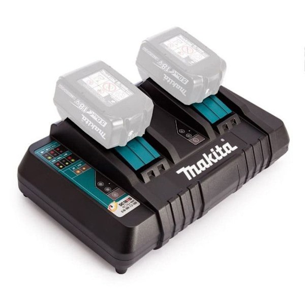 18V Makita energipaket 4 5Ah BL1850B batterier + DC18RD laddare i MAKPAC box - MAKITA - 197626-8 svart och blått