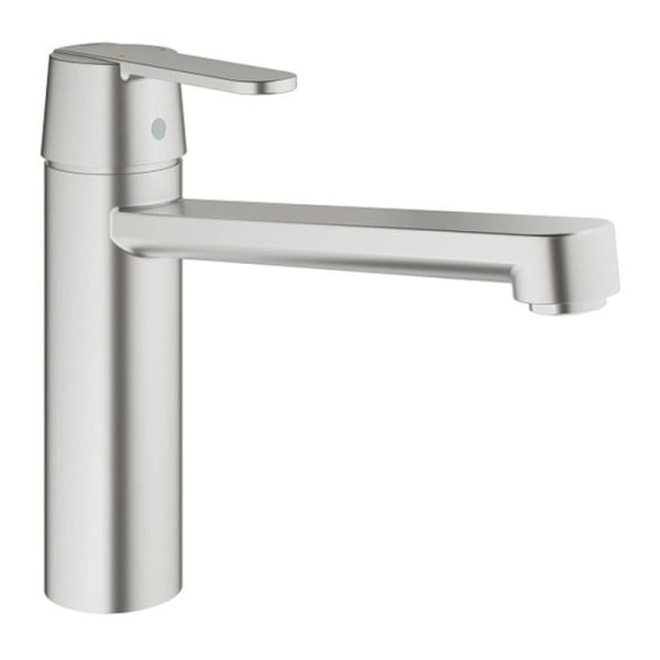 GROHE Get Supersteel diskblandare - Medium pip - 35 mm keramisk patron - Snabb installation - Borstat rostfritt stål Rostfritt stål