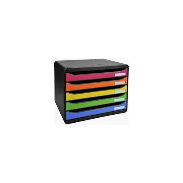 Förvaringsmodul - EXACOMPTA - Big-Box Plus - 5 lådor - Arlequin - Stapelbar Harlekin