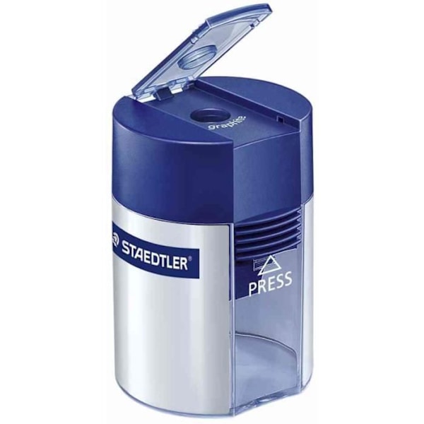 Blyertssuddare - STAEDTLER - Rund låda - Silver - För pennor upp till 8,2 mm - Metallblad Silver