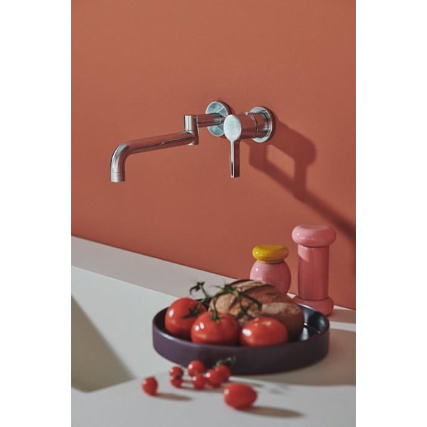 Idealisk standard - BD426AA - Gusto, Engrepps väggmonterad blandare för diskbänk, 180° justerbar mynning, Krom