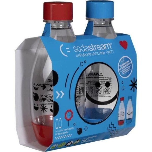 Polyetylentereftalat (PET) flaska Sodastream PET-Flasche 0,5 L Duopack Kids Edition 811263 grön, orange 2 st(
