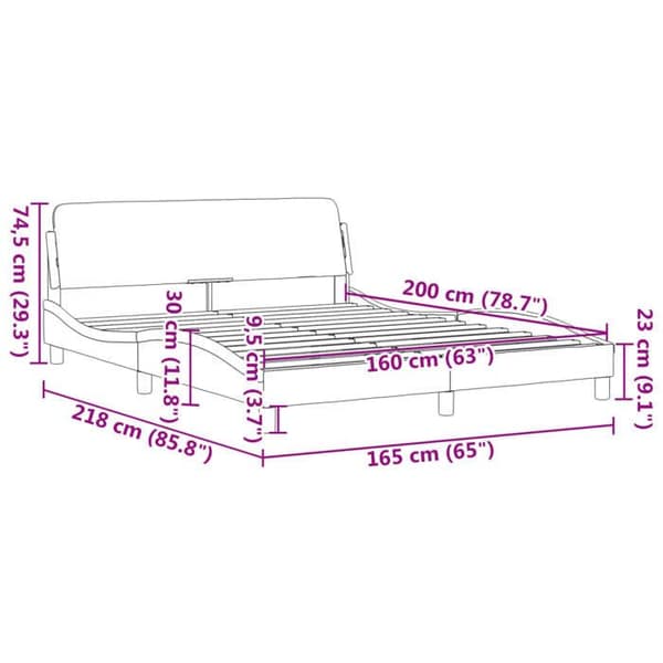 vidaXL Dover sängram vit 160x200 cm konstläder 373219