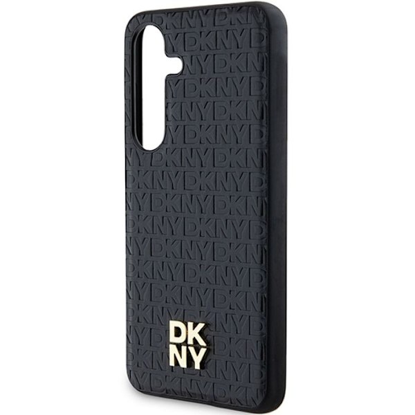 Samsung Galaxy S24 Plus-fodral - DKNY Lädermönster Metallogo MagSafe (DKHMS24MPSHRPSK) - Svart