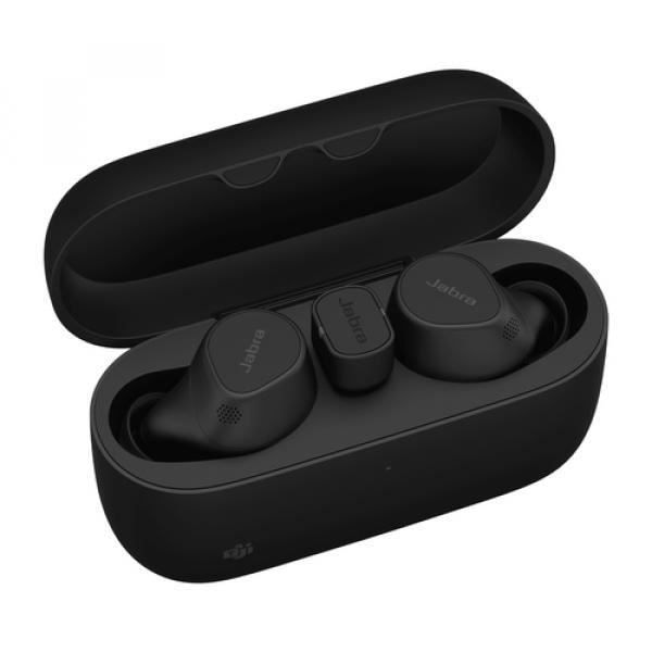 Jabra Evolve2 Buds MS trådlösa hörlurar med mikrofon - On-Ear - Bluetooth - Aktiv ljudavstängning - USB-C