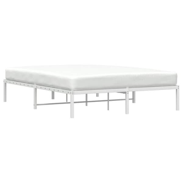 vidaXL Sängram i metall vit 150x200 cm 373675