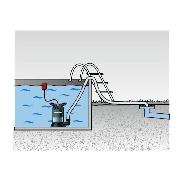 Dränkbar pump för klart vatten Metabo TDP 7501 S - 1000W - 3,4 bar Grönt, svart och rött