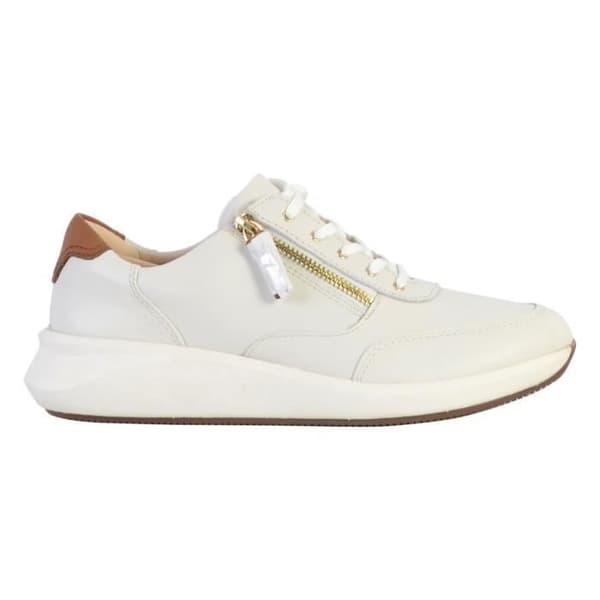 Basket Cuir Clarks Un Rio Zip - Cuir Vit Vitt läder 38