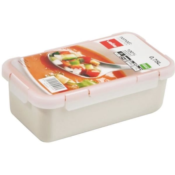 Nomad lufttät box 0,75 L - VALIRA - Vit - Ej deformerbar behållare - 100% läckagesäker - BPA-fri Vit