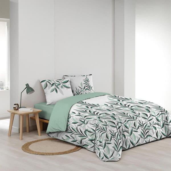 Sängöverkast 240 x 220 cm bomull 57 trådar + 2 örngott Eldorado Grön