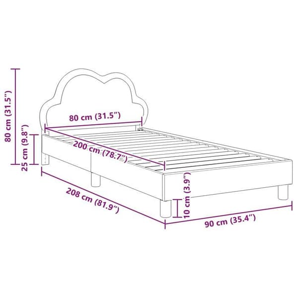 Modern sängram - vidaXL - Blå - 80x200 cm - PU - Förvaringsfickor - Lätt att montera - Lamellram Blå