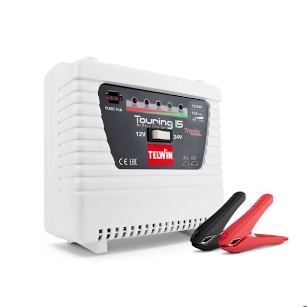 Laddare - Telwin - TOURING 15 - 12/24 V - LED-display - Överbelastningsskydd