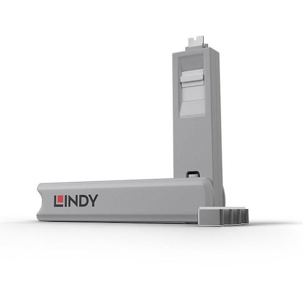 LINDY USB Typ C Port Blocker Kit med nyckel och 4 lås, vit