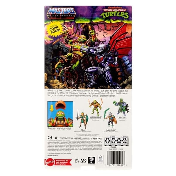 Figur - MOTU x TMNT - Michelangelo - 14 cm - Rörlig - Inkluderade tillbehör