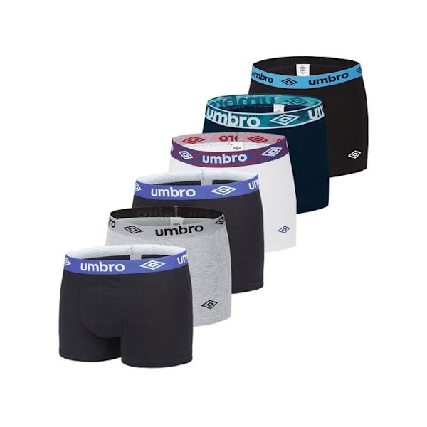 Umbro Boxer Herr Caleçon Herr - Blå (Paket med 6) Flerfärgad XXL
