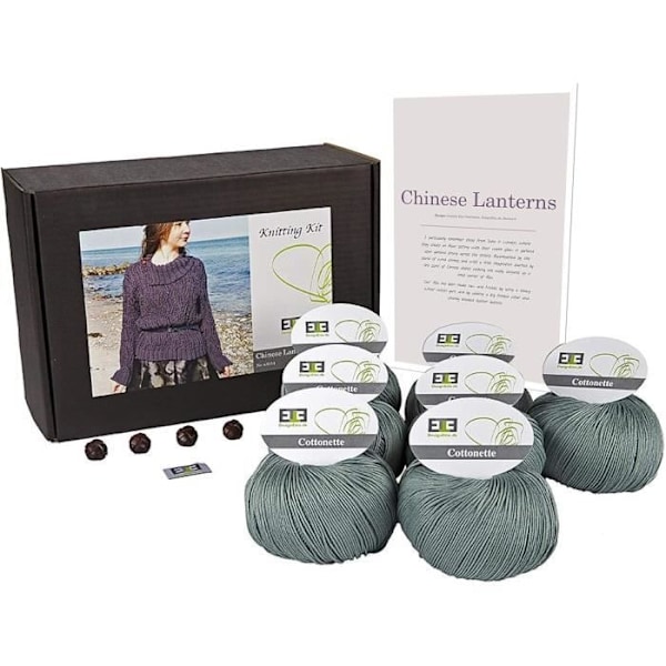 Kit för stickning DesignEtte Kinesiska Lyktor GråGrön 965 CL