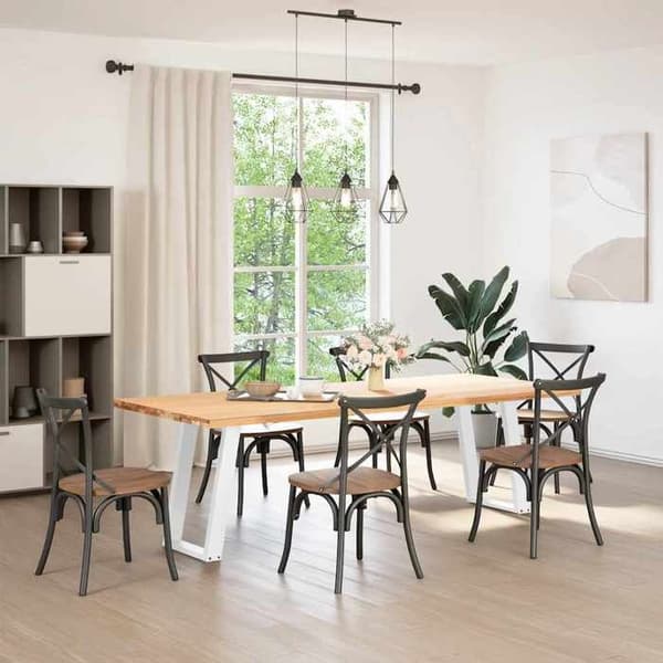 vidaXL U-formade matbordsben, 2 stycken, vit, 50 x (72-73) cm, stål 4012785