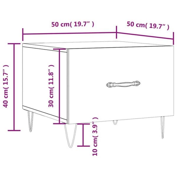 vidaXL Soffbord 2 st Blank vit 50x50x40cm Konstruerat trä 829385